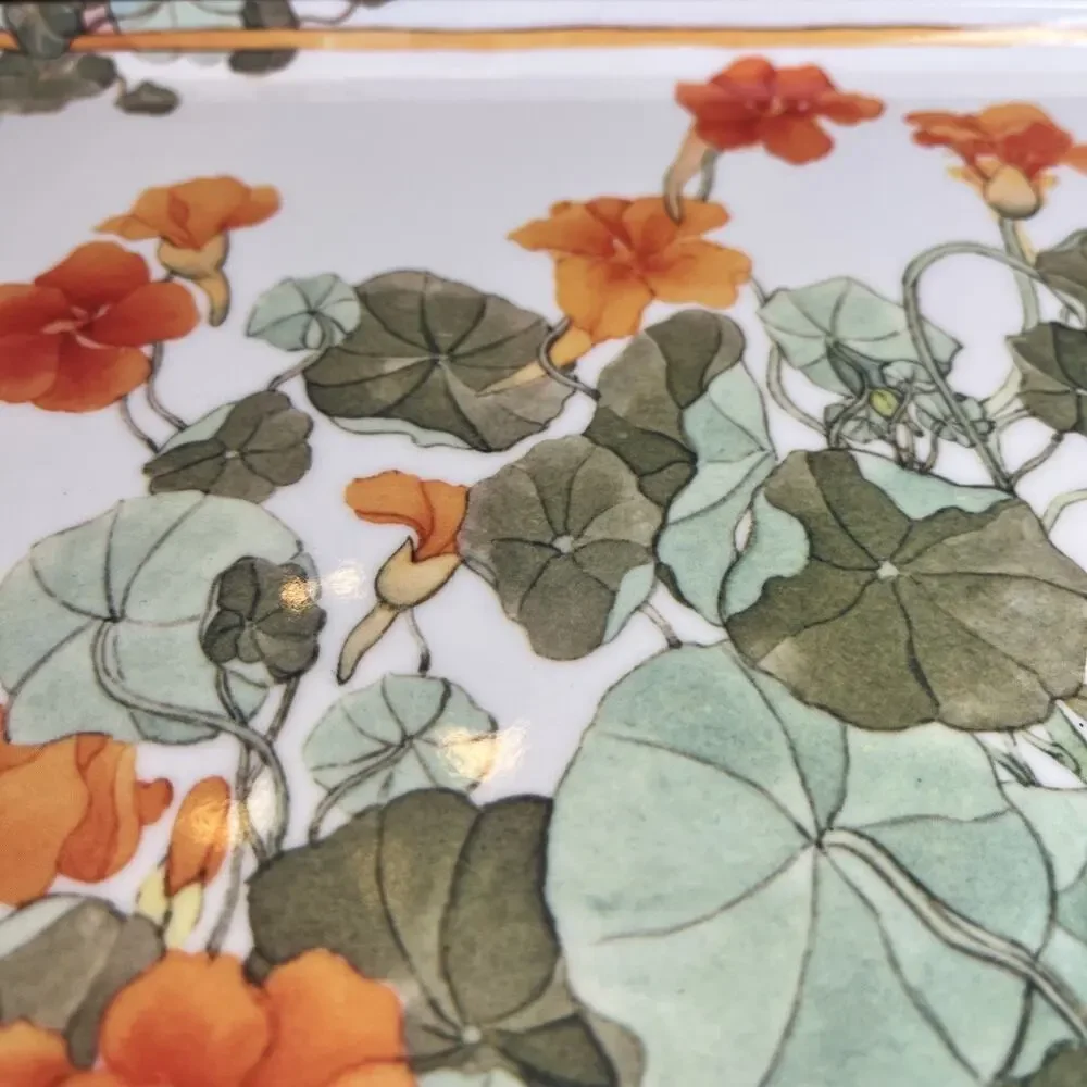 Atelier Michele Trumel, RD Imports Italy Melamine Trinket Tray Nasturtium Floral